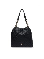 Tommy Hilfiger Torebka Th Feminine Tote AW0AW18719 Czarny. Czarne torebki do ręki damskie Tommy Hilfiger, bez wzorów, ze skóry, bez dodatków. Za 699.99 zł.