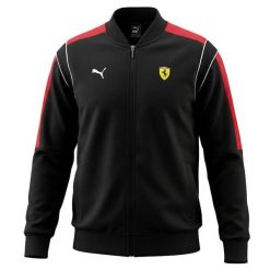 Kurtka z dresu Puma Ferrari MT7 Track. Czarne kurtki męskie Puma, m, bez wzorów, z dresówki, bez kaptura. Za 371.00 zł.