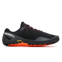 Buty do biegania damskie Merrell Vapor Glove 6. Czarne obuwie sportowe damskie Merrell, bez wzorów, z gumy, do biegania. Za 449.99 zł.