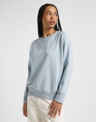 DAMSKA BLUZA LEE RAGLAN CREW SWS CONCRETE GRAY 112369184. Szare bluzy damskie Lee, s, bez wzorów, bez kaptura. Za 159.99 zł.
