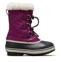 Śniegowce Sorel. Fioletowe śniegowce dziewczęce Sorel, z nylonu, bez zapięcia. Za 339.99 zł.