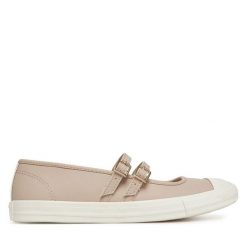 Baleriny Converse. Brązowe baleriny damskie Converse, bez wzorów, retro, bez obcasa. Za 219.99 zł.