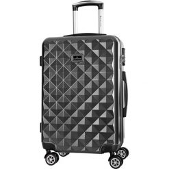 Walizka w kolorze czarnym - 39 l. Walizki męskie Platinium, z materiału. W wyprzedaży za 199.95 zł.