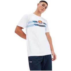 Koszulka męska Ellesse Aprelvie. Białe koszulki sportowe męskie Ellesse, m, bez wzorów, z bawełny, bez kołnierzyka, bez ramiączek. Za 83.99 zł.