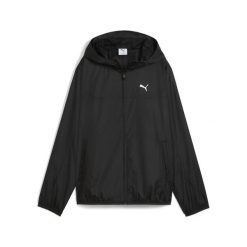 Damska wiatrówka o standardowym kroju Essentials PUMA Black. Czarne kurtki damskie Puma, m, bez wzorów, z gumy, bez kaptura. Za 249.00 zł.