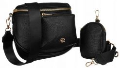 Saszetka czarna Rovicky R-KP-04-F19. Czarne torebki do ręki damskie ROVICKY, bez wzorów, ze skóry ekologicznej, bez dodatków. Za 70.00 zł.