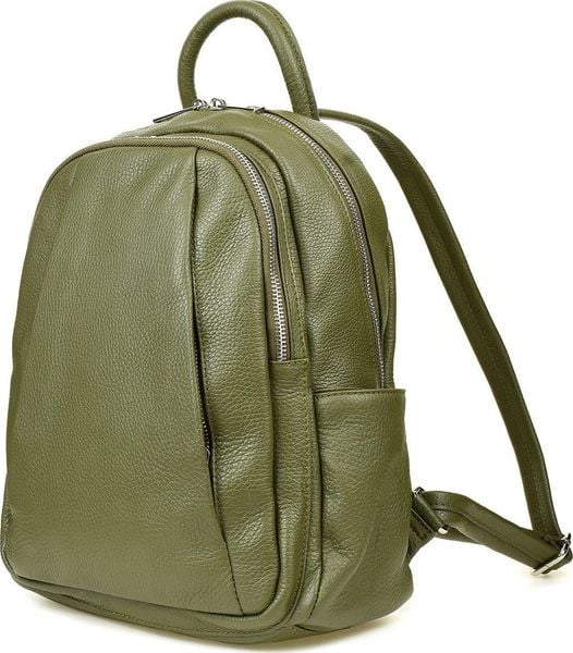 Vera Pelle Włoski Plecak Skórzany A4 damski dużo kieszeni oliwkowy C79. Zielone plecaki damskie Vera Pelle, bez wzorów. Za 351.99 zł.