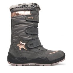 Śniegowce Primigi. Szare śniegowce dziewczęce Primigi, z gore-texu, bez zapięcia. Za 484.99 zł.
