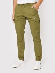 Tommy Jeans Spodnie materiałowe Scanton DM0DM13487 Zielony Slim Fit. Zielone spodnie materiałowe męskie Tommy Jeans, m, bez wzorów, z bawełny. Za 449.99 zł.