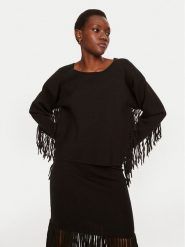 Munthe Sweter Tagillu 243161524376 Czarny Regular Fit. Czarne swetry damskie Munthe, bez wzorów, z wiskozy, bez kołnierzyka, bez ramiączek, bez kaptura. Za 799.99 zł.