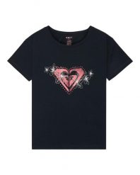 Koszulka z krótkim rękawem dla Dziewczynki LILYREGULAR NIGHT Czarny. Szare t-shirty i topy dla dziewczynek Roxy, bez wzorów, z bawełny, bez ramiączek. Za 74.99 zł.