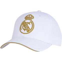 Real Madryt czapka z daszkiem RM3GO19 biała. Białe czapki i kapelusze męskie Real Madrid, bez wzorów, z bawełny. Za 107.18 zł.