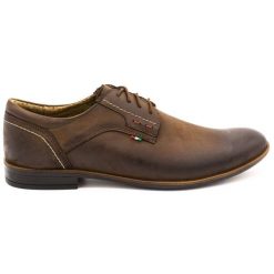 Buty Olivier skórzane męskie 305GT brązowe. Brązowe półbuty na co dzień męskie na jesień, z jeansu, biznesowe, bez zapięcia. Za 319.69 zł.