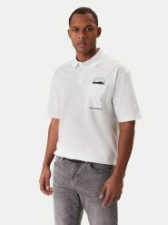 KARL LAGERFELD Polo 745127 561225 Biały Regular Fit. Białe koszulki polo męskie KARL LAGERFELD, m, bez wzorów, z bawełny, bez ramiączek. Za 579.99 zł.