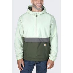 Kurtka męska przeciwdeszczowa Carhartt Anorak Rain Defender Lightweight. Zielone kurtki męskie Carhartt, m, bez wzorów, trekkingowe. Za 392.99 zł.