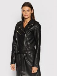 Noisy May Kurtka z imitacji skóry Rollo 27017175 Czarny Slim Fit. Czarne kurtki damskie Noisy may, xs, bez wzorów, ze skóry, bez kaptura. Za 129.99 zł.