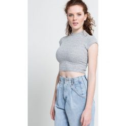 Review - Top. Szare topy damskie Review, z dzianiny, z krótkim rękawem. W wyprzedaży za 49.90 zł.