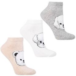 Mix Kolor Damskie Skarpetki 3 Pary. Brązowe skarpety damskie Moraj, bez wzorów, z bawełny. Za 29.99 zł.