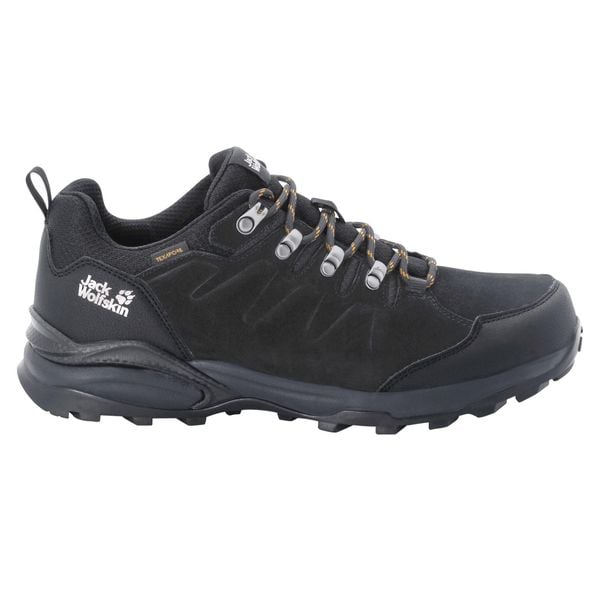 Buty trekkingowe męskie Jack Wolfskin Refugio Texapore Low. Czarne eleganckie półbuty Jack Wolfskin, trekkingowe. Za 419.99 zł.