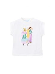 Mayoral Top 3005 Écru Regular Fit. T-shirty i topy dla dziewczynek Mayoral, bez wzorów, z bawełny, bez ramiączek. Za 89.99 zł.