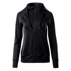 Bluza Z Kapturem Damska Polar Cyra. Czarne bluzy sportowe damskie MARTES, s, bez wzorów, z elastanu, z kapturem, na fitness i siłownię. Za 128.99 zł.