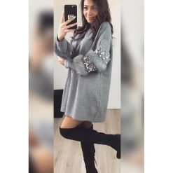 Tunika EFREN GREY. Szare kardigany damskie Tunika EFREN GREY, l, bez wzorów. W wyprzedaży za 59.00 zł.