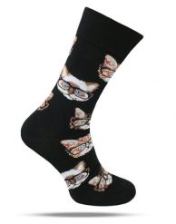 Tematyczne Skarpetki Bawełniane - Koty w Okularach. Skarpety męskie His Story, bez wzorów, z bawełny. Za 34.99 zł.