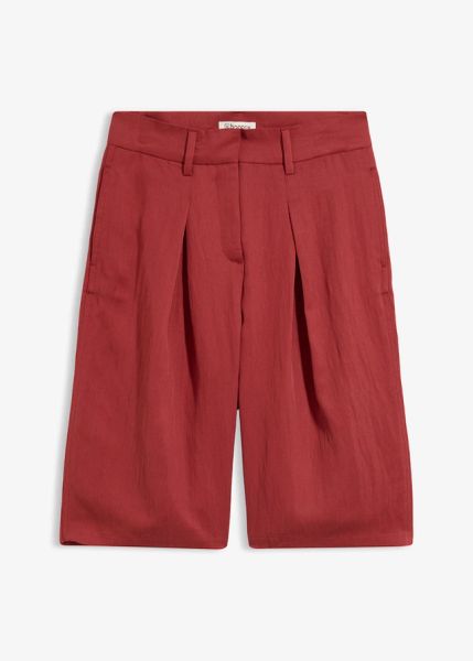 Bermudy z mieszanki wiskozy. Czerwone spodnie materiałowe damskie bonprix, bez wzorów, z wiskozy. Za 124.99 zł.