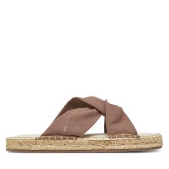 Klapki EMU Australia. Brązowe espadryle damskie Emu Australia, bez wzorów, bez obcasa, bez zapięcia. Za 210.99 zł.