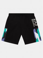EA7 Emporio Armani Szorty plażowe 3DBS59 BJ05Z 1200 Czarny Regular Fit. Czarne kąpielówki dla chłopców EA7 Emporio Armani, bez wzorów, z bawełny. Za 269.99 zł.