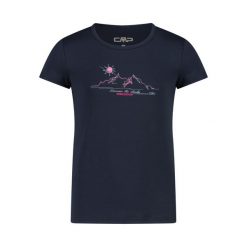 T-shirt z szerokim dekoltem dla dziewczynki CMP. Niebieskie t-shirty i topy dla dziewczynek CMP, bez wzorów, bez ramiączek. Za 124.70 zł.