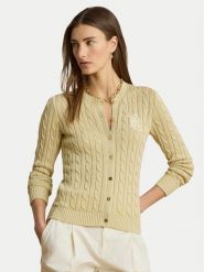 LAUREN RALPH LAUREN Kardigan Cable 200P14040501 Beżowy Regular Fit. Brązowe kardigany damskie Lauren Ralph Lauren, xs, bez wzorów, z bawełny. Za 949.99 zł.