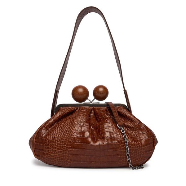 Torebka Weekend Max Mara. Brązowe listonoszki damskie Weekend Max Mara, bez wzorów, bez dodatków. Za 2,259.00 zł.