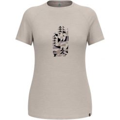 Koszulka z krótkim rękawem damska ODLO Merino Tencel 130 Heritage. Szare koszulki sportowe damskie Odlo, s, bez wzorów, bez kołnierzyka, bez ramiączek. Za 346.80 zł.