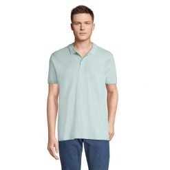 Męska Koszulka Polo Planet. Niebieskie koszulki polo męskie SOL'S, m, bez wzorów, bez kołnierzyka, bez ramiączek, trekkingowe. Za 72.99 zł.
