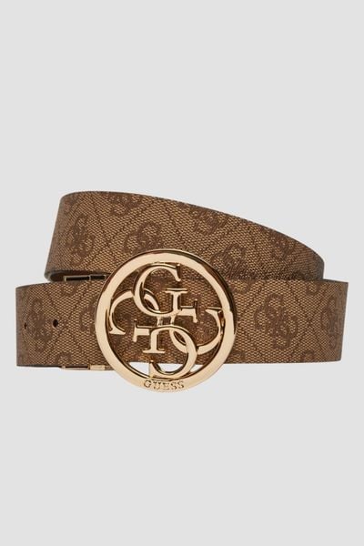 GUESS Brązowy dwustronny damski pasek w monogram Noelle REV H35, Rozmiar S. Brązowe paski damskie Guess, z aplikacjami, eleganckie. W wyprzedaży za 209.99 zł.