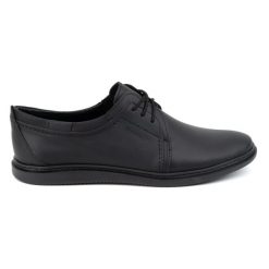Buty męskie skórzane casual 2131 POLBUT czarne. Czarne półbuty na co dzień męskie na jesień, z jeansu, casualowe, bez zapięcia. Za 303.63 zł.