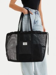 Guess Jeans Torebka WBEO-GUESS-M-003-09 Czarny. Czarne torebki do ręki damskie Guess Jeans, z aplikacjami, z jeansu, bez dodatków. Za 159.99 zł.