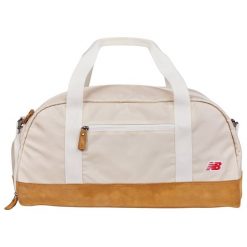 Torba New Balance LAB51504LIN – beżowa. Brązowe torby sportowe męskie New Balance, bez wzorów, z materiału. Za 329.99 zł.