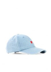 Czapka z daszkiem z czystej bawełny. Niebieskie czapki i kapelusze damskie bonprix, bez wzorów, z bawełny, eleganckie. Za 57.99 zł.
