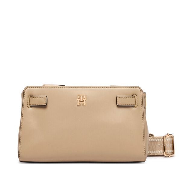 Torebka Tommy Hilfiger. Brązowe listonoszki damskie Tommy Hilfiger, bez wzorów, bez dodatków. Za 418.99 zł.