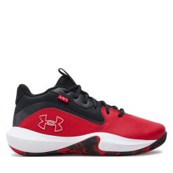 Buty do koszykówki Under Armour. Czerwone buty sportowe męskie Under Armour, bez zapięcia, do koszykówki. Za 199.99 zł.