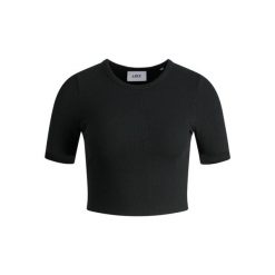 Koszulka damska JJXX Florie Rib Noos. Czarne t-shirty damskie JJXX, s, bez wzorów, z bawełny, bez kołnierzyka. Za 74.50 zł.