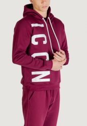 Bluza Mężczyzna ICON LOGO VERTICALE. Czerwone bluzy sportowe męskie ICON, m, bez wzorów, z bawełny, z kapturem. Za 359.72 zł.