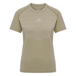 Damski bezszwowy kostium kąpielowy Newline Pace. Brązowe koszulki sportowe damskie Newline, bez wzorów, bez kołnierzyka, bez ramiączek, do biegania. W wyprzedaży za 118.30 zł.