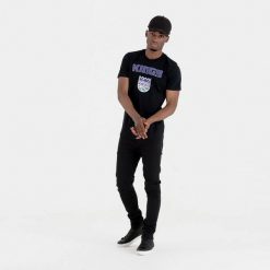 Koszulka Sacramento Kings NBA. Czarne koszulki sportowe męskie New Era, l, bez wzorów, z materiału, bez kołnierzyka, bez ramiączek, do koszykówki. Za 133.25 zł.