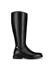 Sergio Bardi Kozaki WI34-EATON-01SB Czarny. Czarne kozaki damskie Sergio Bardi, ze skóry, bez obcasa, na płaskiej podeszwie. Za 335.99 zł.