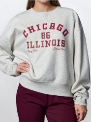 Bluza crewneck - Inny. Bluzy damskie Sinsay, l, bez wzorów, bez kaptura. W wyprzedaży za 24.99 zł.