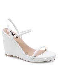 Nine West Sandały WFA2624-1 Biały. Białe klapki damskie Nine West, bez wzorów, z syntetyku, bez obcasa, na koturnie, bez zapięcia. Za 131.99 zł.