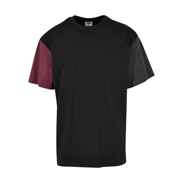 T-shirt Męski Blok Kolorystyczny Ekologiczny Oversized. Czarne koszulki sportowe męskie Urban Classics, l, bez wzorów, bez kołnierzyka, bez ramiączek, trekkingowe. Za 84.99 zł.
